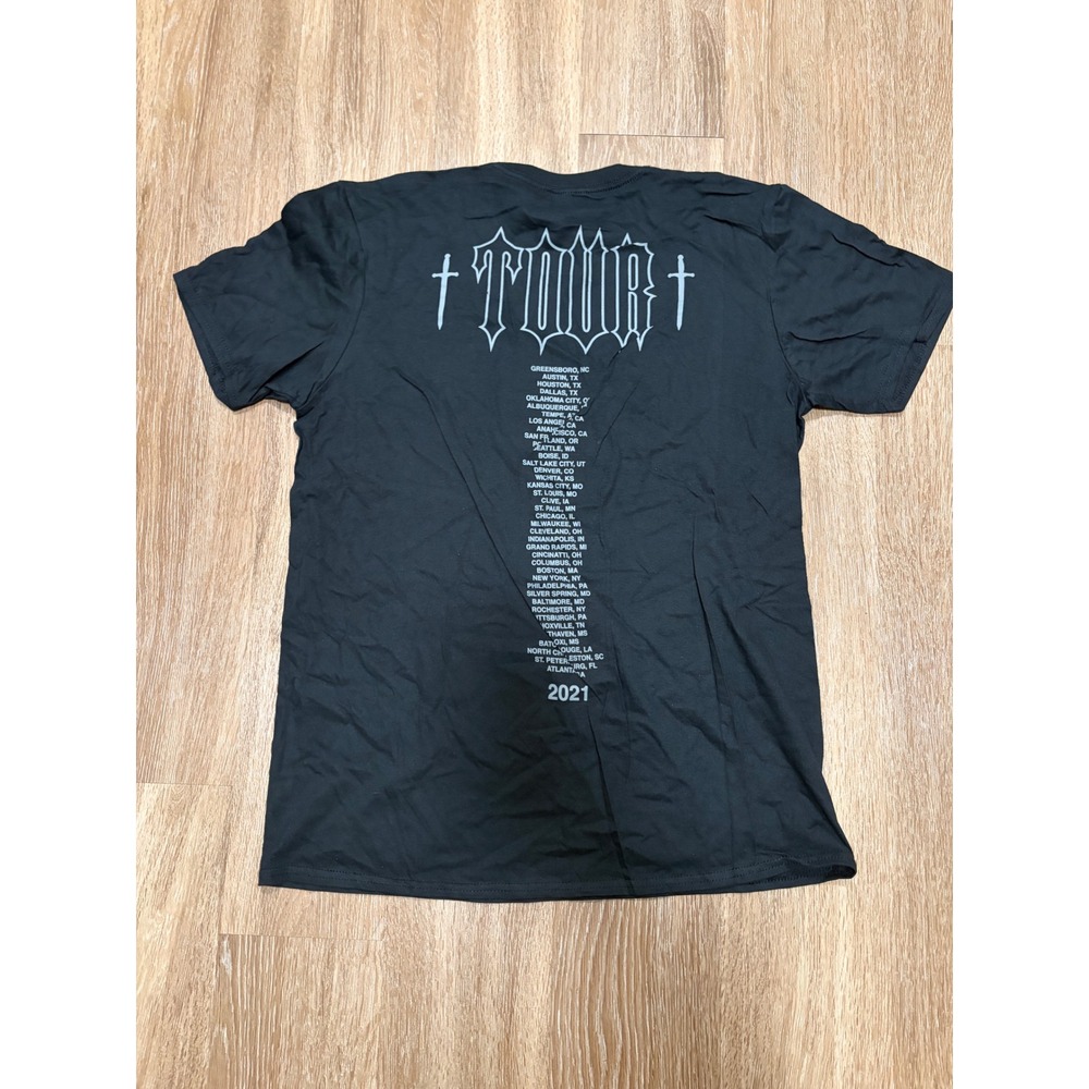 The Thread Shop 2021 Tour‎ T-Shirt Mens Large Black Greek Letter Graphic Tee